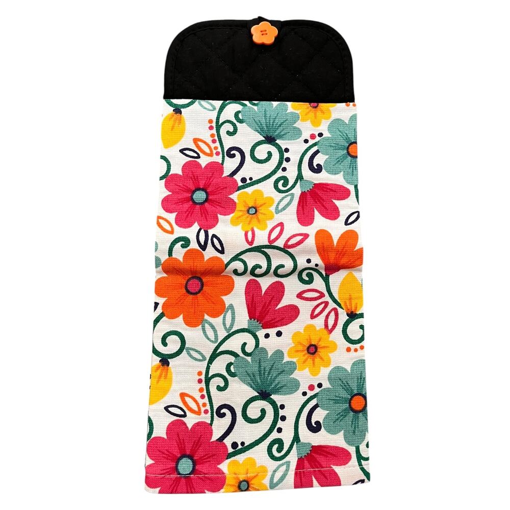 16 x 7 Handmade Floral Hanging Towel Summer Colorful Kitchen Home Decor